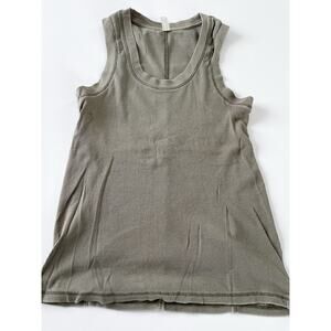 Free People Intimately Green Ribbed Tank Top Women's Size Small